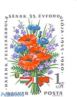Hungary 1980 Liberation 1v Imperforated, Mint NH, History - Nature - World War II - Flowers & Plants - Ungebraucht