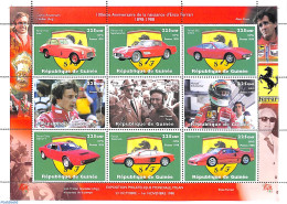 Guinea, Republic 1998 Italia 98, Ferrari 9v M/s, Mint NH, Transport - Automobiles - Ferrari - Voitures