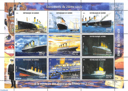 Guinea, Republic 1998 Titanic 9v M/s, Mint NH, Transport - Ships And Boats - Titanic - Boten