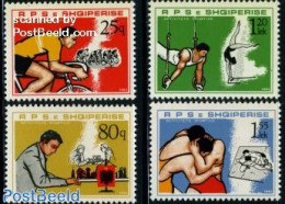Albania 1983 Sports 4v, Mint NH, Sport - Chess - Cycling - Gymnastics - Sport (other And Mixed) - Echecs