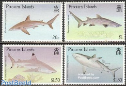 Pitcairn Islands 1992 Sharks 4v, Mint NH, Nature - Fish - Sharks - Fische