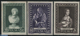 Poland 1956 Museum Week 3v, Mint NH, Art - Leonardo Da Vinci - Museums - Paintings - Sculpture - Unused Stamps