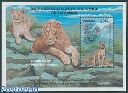 Zambia 1997 Lion S/s, Mint NH, Nature - Animals (others & Mixed) - Cat Family - Zambie (1965-...)