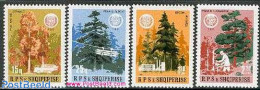 Albania 1984 Trees 4v, Mint NH, Nature - Transport - Trees & Forests - Automobiles - Rotary, Lions Club