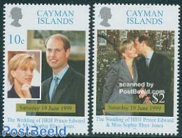 Cayman Islands 1999 Edward & Sophy Wedding 2v, Mint NH, History - Kings & Queens (Royalty) - Familles Royales
