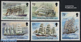 Falkland Islands 1991 Ships 5v (with Year 1991), Mint NH, Transport - Ships And Boats - Bateaux