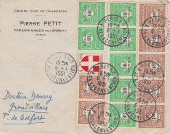 Enveloppe 1951 Paris  Y&T 706 - 707 - 836 - Lettres & Documents