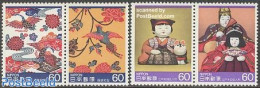 Japan 1985 Tradfional Handicrafts 2x2v [:], Mint NH, Nature - Various - Cats - Textiles - Art - Art & Antique Objects .. - Unused Stamps