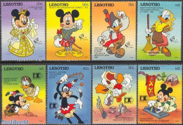 Lesotho 1992 Disney, Stamp Expositions 8v, Mint NH, Philately - Art - Disney - Disney