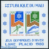 Mali 1980 Lake Placid S/s Imperforated, Mint NH, Sport - Olympic Winter Games - Skating - Skiing - Ski