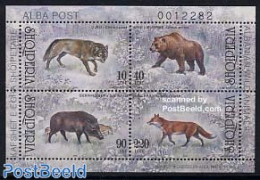 Albania 2000 Wild Animals 4v M/s, Mint NH, Nature - Animals (others & Mixed) - Bears - Albanien