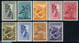 Vatican 1956 Airmail Definitives 9v, Mint NH, Religion - Angels - Religion - Unused Stamps