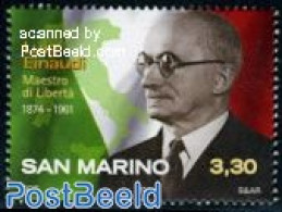 San Marino 2011 Luigi Einaudi 1v, Mint NH, History - Various - Politicians - Maps - Unused Stamps