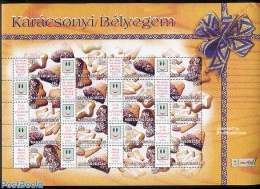 Hungary 2004 Christmas Cookies 20v M/s, Mint NH, Health - Religion - Food & Drink - Christmas - Ongebruikt
