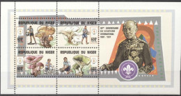Niger 1998, Scout, Mushrooms, 4val In BF - Unused Stamps