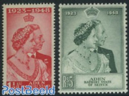 Aden 1949 Seiyun, Royal Silver Wedding 2v, Mint NH, History - Kings & Queens (Royalty) - Familles Royales