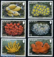 Jersey 2011 Marine Life, Sea Squirts And Sponges 6v, Mint NH, Nature - Shells & Crustaceans - Vie Marine