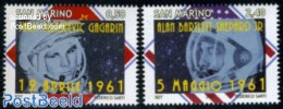 San Marino 2011 50 Years Manned Space Flights 2v, Mint NH, Transport - Space Exploration - Neufs