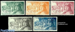 Spain 1952 Stamp Day, King Ferdinand 5v, Unused (hinged), History - Explorers - Kings & Queens (Royalty) - Stamp Day - Nuovi