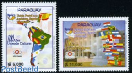 Paraguay 2010 UPAEP Centenary 2v, Mint NH, History - Various - Flags - U.P.A.E. - Maps - Geographie