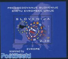 Slovenia 2008 European Chairmanship S/s, Mint NH, History - Various - Europa Hang-on Issues - Maps - Europäischer Gedanke