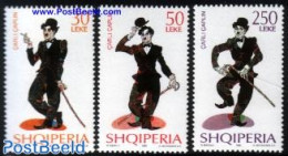Albania 1999 Charlie Chaplin 3v, Mint NH, Performance Art - Movie Stars - Schauspieler
