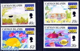 Cayman Islands 1999 Vision 2008 4v, Mint NH, Nature - Fish - Fishing - Turtles - Art - Children Drawings - Science Fic.. - Poissons