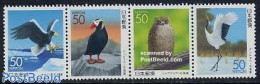 Japan 1999 Hokkaido, Birds 4v [:::], Mint NH, Nature - Birds - Birds Of Prey - Puffins - Storks - Neufs