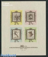 Hungary 1962 Stamp Day S/s Imperforated, Mint NH, Nature - Sport - Butterflies - Skiing - Stamp Day - Stamps On Stamps - Unused Stamps
