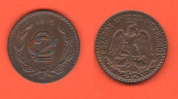 Mexico 2 Centavos 1915  Rivoluzione Messicana Révolution Mexicaine K 420 Zapata Copper Coin Restrikes ? - Mexico