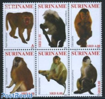 Suriname, Republic 2011 Monkeys 6v [++], Mint NH, Nature - Animals (others & Mixed) - Monkeys - Suriname