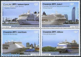 Uruguay 2011 Cruise Ships 4v [+], Mint NH, Transport - Ships And Boats - Ships