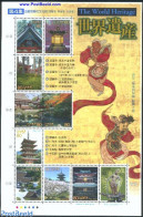 Japan 2001 World Heritage (4) 10v M/s, Mint NH, History - World Heritage - Art - Architecture - Sculpture - Ongebruikt
