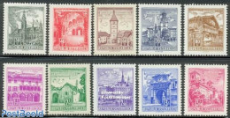 Austria 1962 Definitives 10v, Mint NH, Art - Architecture - Bridges And Tunnels - Castles & Fortifications - Unused Stamps