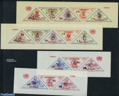 Dominican Republic 1958 Overprints 4 S/s Imperforated, Mint NH, Health - History - Nature - Sport - Red Cross - Refuge.. - Red Cross