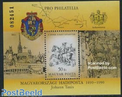 Hungary 1990 European Postal Connections S/s, Mint NH, History - Nature - Coat Of Arms - Europa Hang-on Issues - Horse.. - Ongebruikt