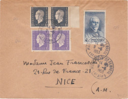 Enveloppe 1953  Marseille à Nice  N° Y&T 551 - 689 - 696 - Brieven En Documenten