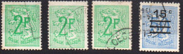 Belgique 1968 Chiffre Sur Lion Héraldique COB 1443, 1443PT, 1443a, 1446, Oblitéré - 1977-1985 Zahl Auf Löwe (Chiffre Sur Lion)