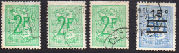 Belgique 1968 Chiffre Sur Lion Héraldique COB 1443, 1443PT, 1443a, 1446, Oblitéré - 1977-1985 Figure On Lion