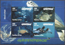 Niger 1998, Turtle, Greenpeace, 4val In BF - Niger (1960-...)