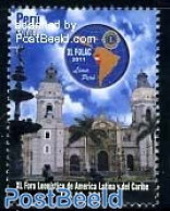 Peru 2011 FOLAC 1v, Mint NH, Religion - Various - Churches, Temples, Mosques, Synagogues - Maps - Eglises Et Cathédrales