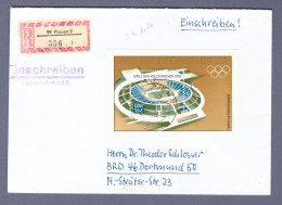 DDR Einschreiben Brief - Block 46 - Spiele Der XXI Olympiade 1976 - Plauen --> BRD Dortmund    (DRSN-0016) - Lettres & Documents