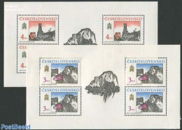 Czechoslovkia 1989 Bratislava 2 M/s, Mint NH, Nature - Flowers & Plants - Art - Castles & Fortifications - Autres & Non Classés