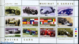 Albania 2000 Racing Cars 10v M/s, Mint NH, Sport - Transport - Autosports - Sport (other And Mixed) - Automobiles - Auto's