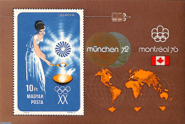 Hungary 1973 Olympic Games Munich-Montreal S/s, Mint NH, Sport - Transport - Olympic Games - Space Exploration - Neufs