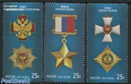 Russia 2012 Medals 3v, Mint NH, History - Decorations - Militaria
