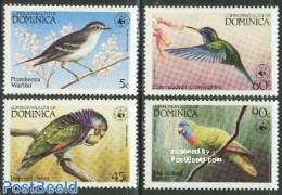 Dominica 1984 WWF, Birds 4v, Mint NH, Nature - Birds - Parrots - World Wildlife Fund (WWF) - Hummingbirds - Dominican Republic