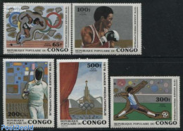 Congo Republic 1979 Preolympic Year 5v, Mint NH, Sport - Athletics - Boxing - Fencing - Olympic Games - Leichtathletik