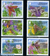 Alderney 2011 Hawkmoths 6v, Mint NH, Nature - Butterflies - Insects - Alderney