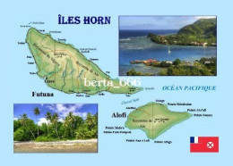 Wallis And Futuna Hoorn Islands Map New Postcard * Carte Geographique * Landkarte - Wallis Und Futuna